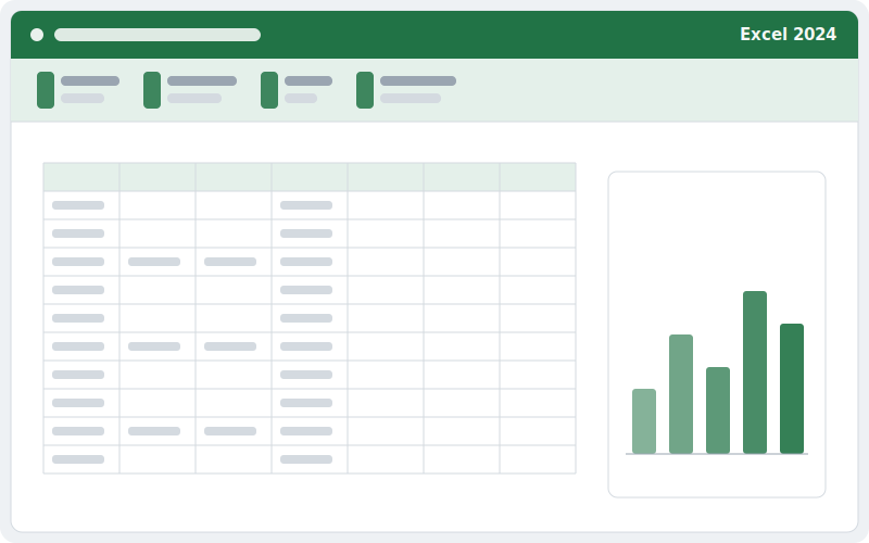 Microsoft Excel 2024 als separat zu lizenzierende Tabellenkalkulation